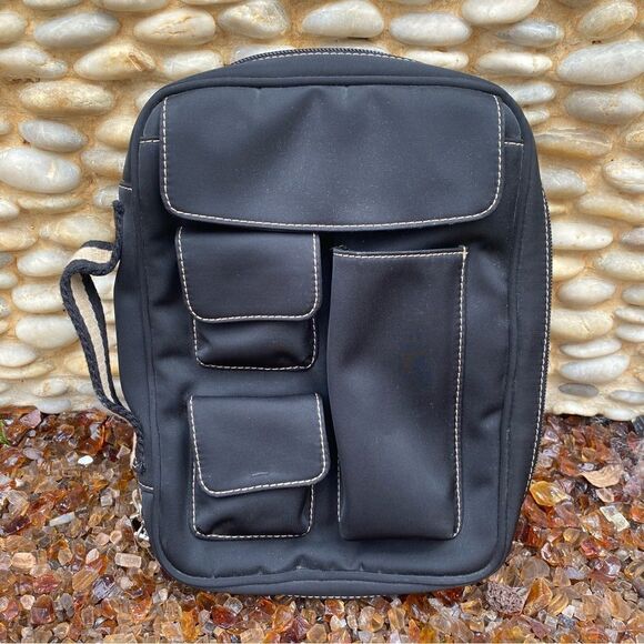 Levenger Black Heavy Duty Nylon Travel Case. EUC!